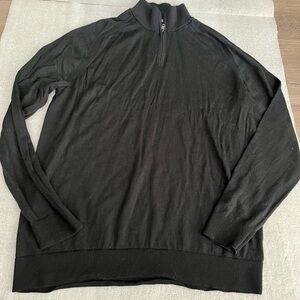 [XXL Tall]Express Men's Black 1/4 Zip-Up Merino Wool Pullover Sweater NWOT